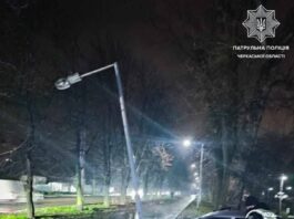 П’яний водій у Черкасах вилетів на тротуар і врізався у стовп